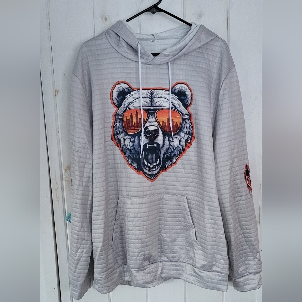 Chicago Bear Ditka Shades Textured Fleece Hoodie Unisex